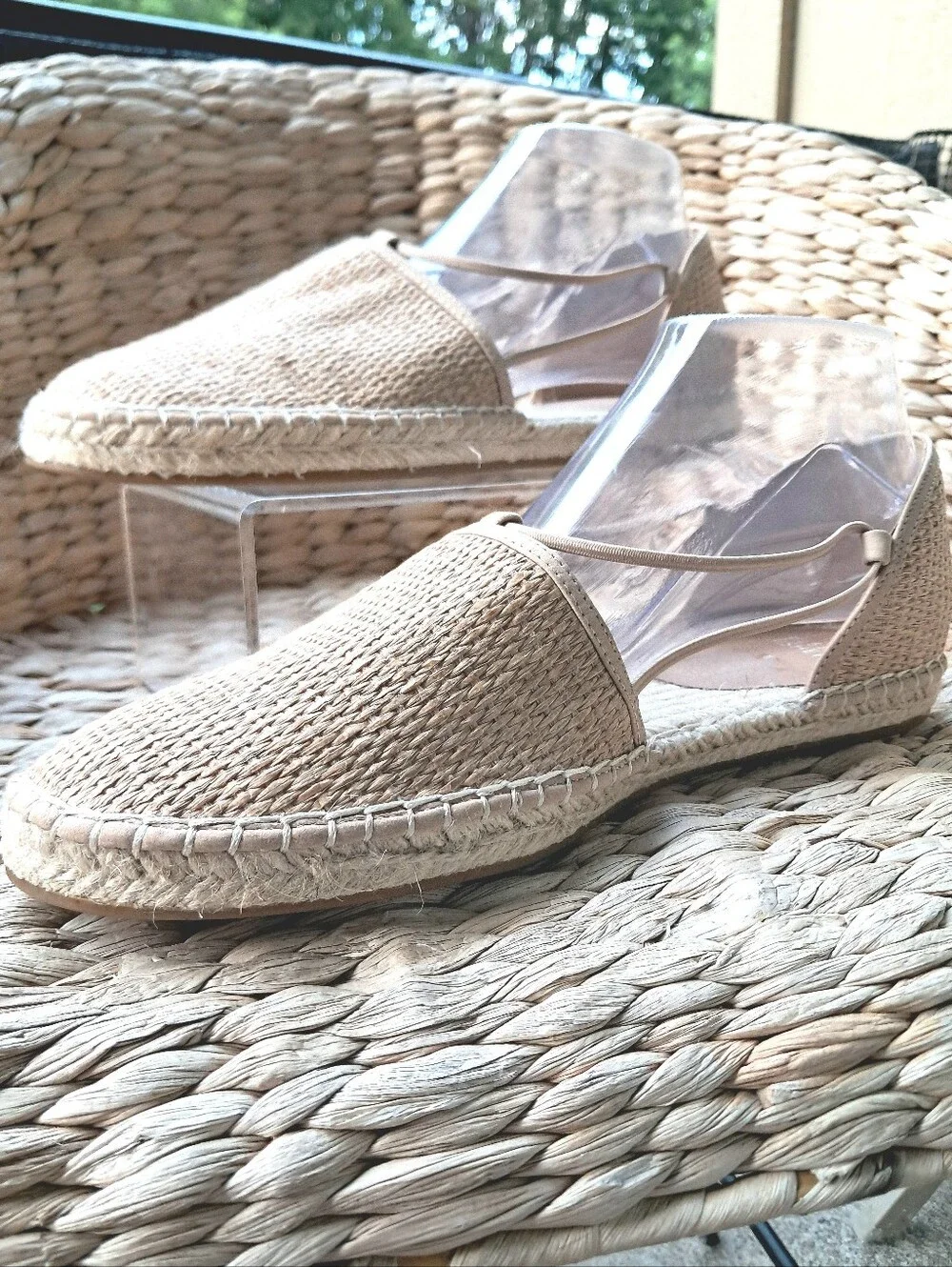Eileen Fisher Lee Raffia Espadrille Flats NWOT Natural Sz 10